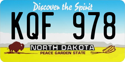 ND license plate KQF978