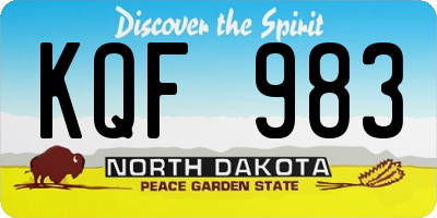 ND license plate KQF983