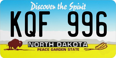 ND license plate KQF996