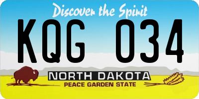 ND license plate KQG034