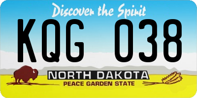 ND license plate KQG038