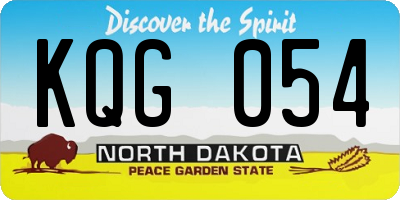 ND license plate KQG054