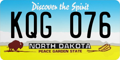 ND license plate KQG076