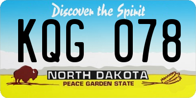 ND license plate KQG078
