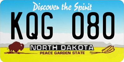 ND license plate KQG080