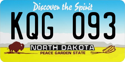 ND license plate KQG093