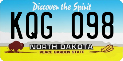 ND license plate KQG098