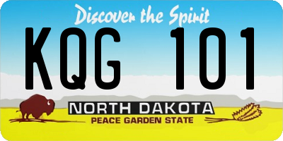 ND license plate KQG101