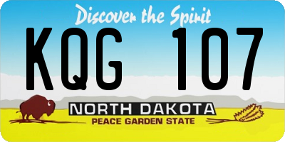 ND license plate KQG107