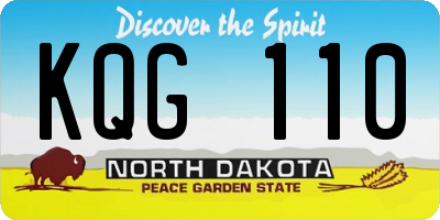 ND license plate KQG110
