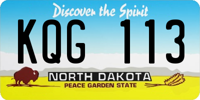 ND license plate KQG113