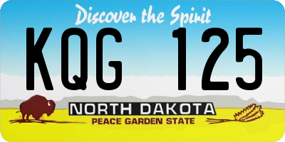 ND license plate KQG125