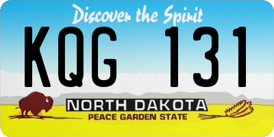 ND license plate KQG131