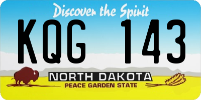 ND license plate KQG143
