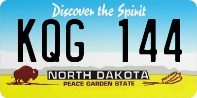 ND license plate KQG144