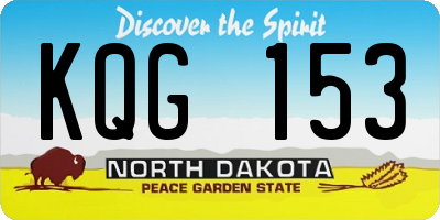 ND license plate KQG153