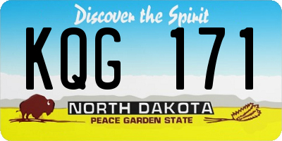 ND license plate KQG171
