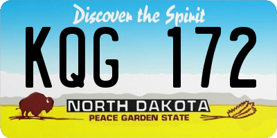 ND license plate KQG172