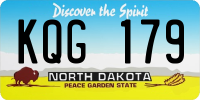 ND license plate KQG179