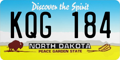 ND license plate KQG184