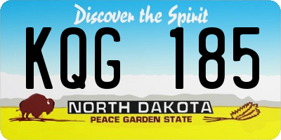 ND license plate KQG185