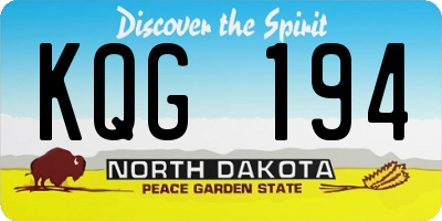 ND license plate KQG194