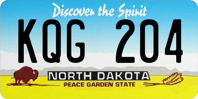 ND license plate KQG204