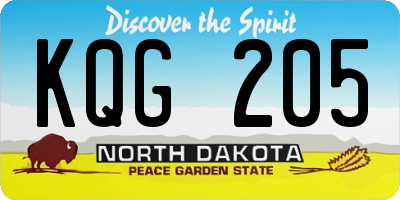 ND license plate KQG205
