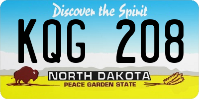 ND license plate KQG208