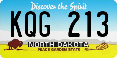 ND license plate KQG213