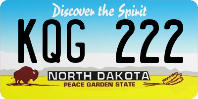 ND license plate KQG222