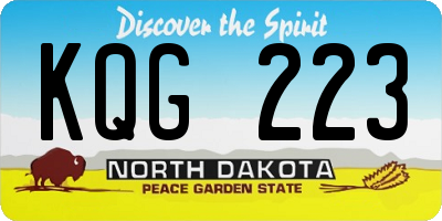 ND license plate KQG223