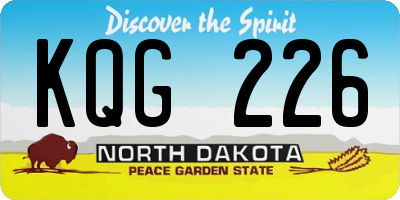 ND license plate KQG226