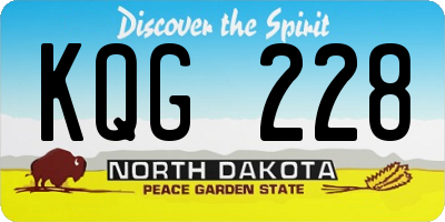 ND license plate KQG228