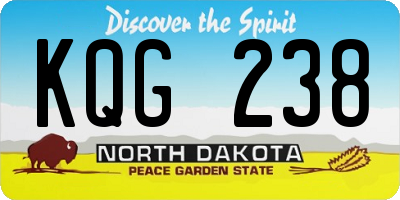 ND license plate KQG238