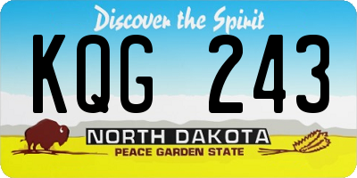ND license plate KQG243