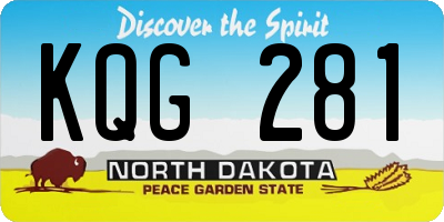 ND license plate KQG281