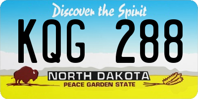 ND license plate KQG288