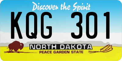 ND license plate KQG301