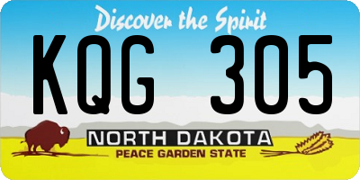 ND license plate KQG305