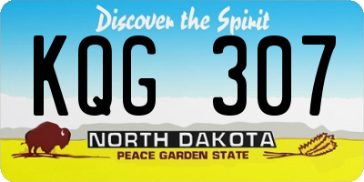 ND license plate KQG307