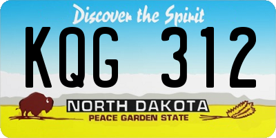 ND license plate KQG312