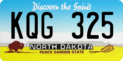 ND license plate KQG325