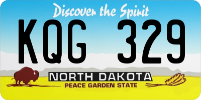 ND license plate KQG329