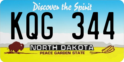 ND license plate KQG344