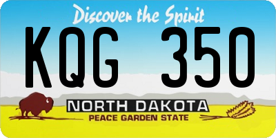 ND license plate KQG350
