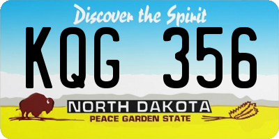 ND license plate KQG356