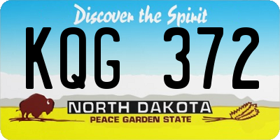 ND license plate KQG372