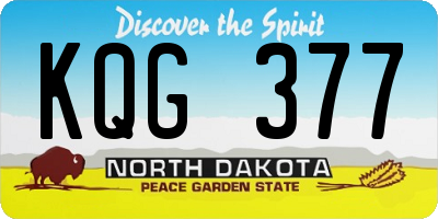 ND license plate KQG377