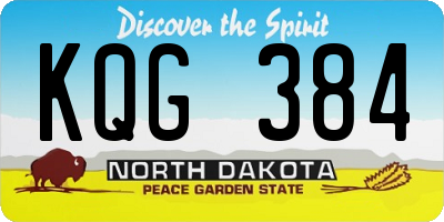 ND license plate KQG384